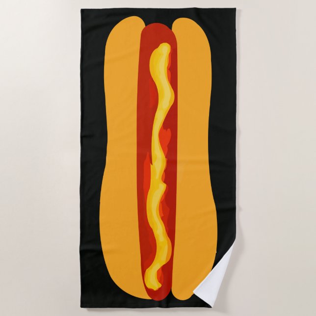 Serviette De Plage Funny Summer Hot Dog (Devant)