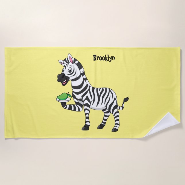 Serviette De Plage Funny zebra cartoon illustration (Devant)