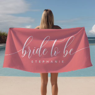 Serviette De Plage Futur Mariée Rose Enterrement de Vie de Jeune Fill