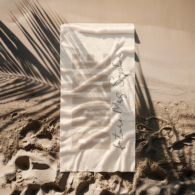 Serviette De Plage Future Mme Cadeau de nom personnalisé pour la mari (Créateur téléchargé)