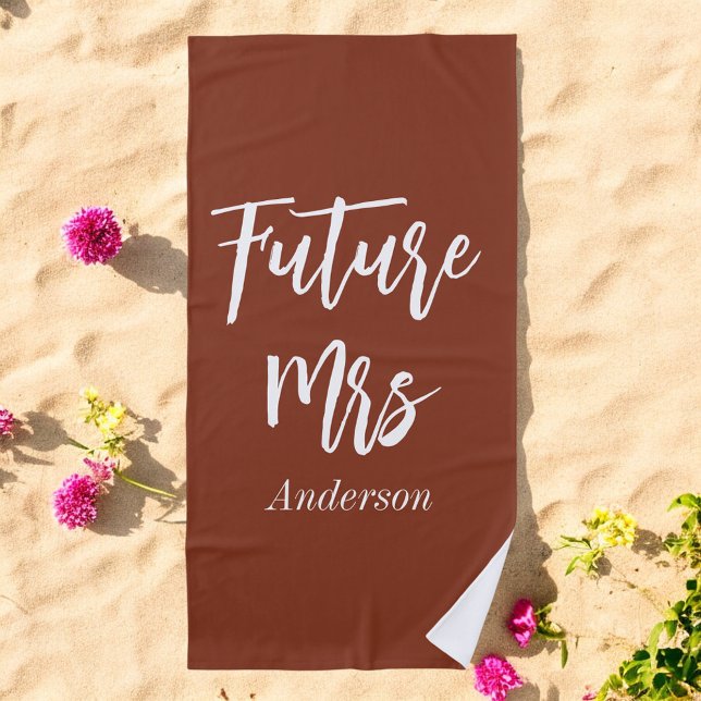 Serviette de plage Future Mrs Terracotta pour l'en (Créateur téléchargé)
