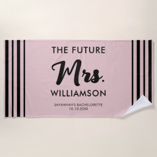 Serviette De Plage Future noire rose fête de demoiselle d'honneur der