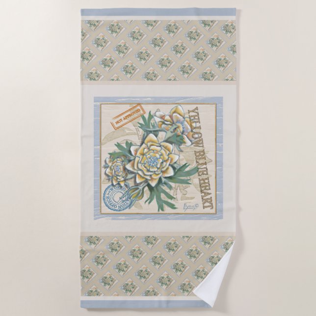 Serviette De Plage G Bureau de la création Fleur jaune (Devant)