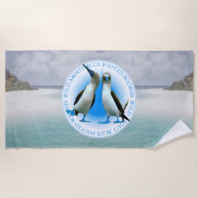 Serviette De Plage Galapagos Souvenir Bleu Boobies Pied Plage Serviet (Devant)