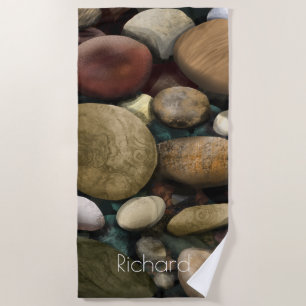 Serviette De Plage Galets et nom