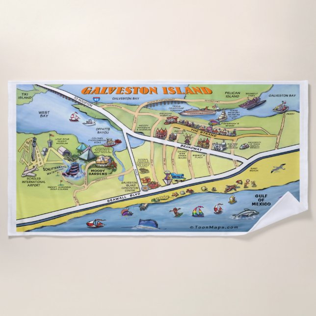 Serviette De Plage Galveston Texas Beach Towel (Devant)