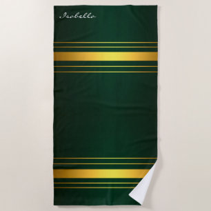 Serviette De Plage Gamme de textiles de luxe tendance Green Gold