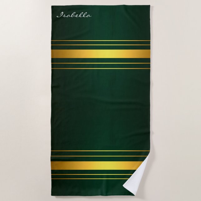 Serviette De Plage Gamme de textiles de luxe tendance Green Gold (Devant)