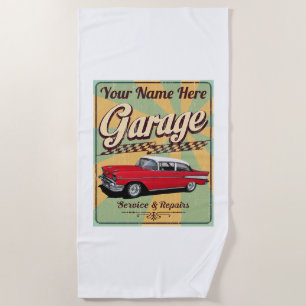 Serviette De Plage Garage Chevy personnalisé 57