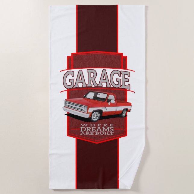 Serviette De Plage Garage classique C10 personnalisé (Devant)