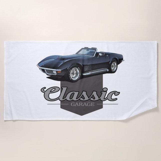 Serviette De Plage Garage classique Corvette (Devant)