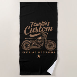 Serviette De Plage Garage de motocyclette Bobber personnalisé