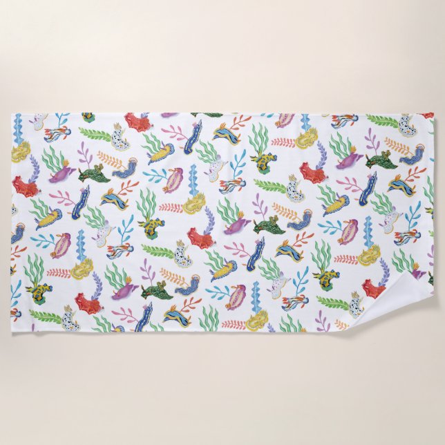 Serviette De Plage Gathering of Nudibranchs | Ocean Art Design (Devant)