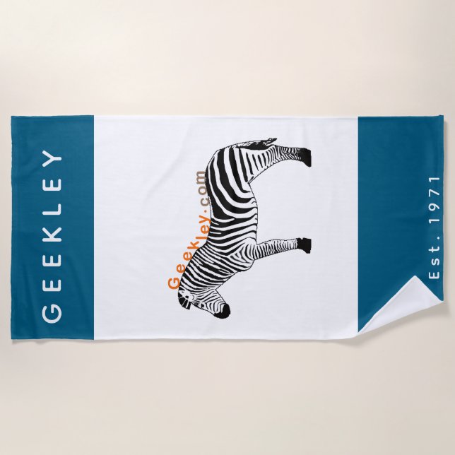 Serviette de plage GEEKLEY marine (Devant)