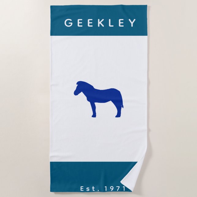 Serviette de plage GEEKLEY marine logo (Devant)