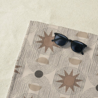 Serviette De Plage Géométrie bohémienne - Oeuvre Motif vibrante