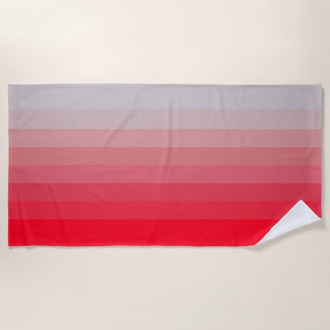 Serviette de plage géométrique à dégradé rouge (Devant)