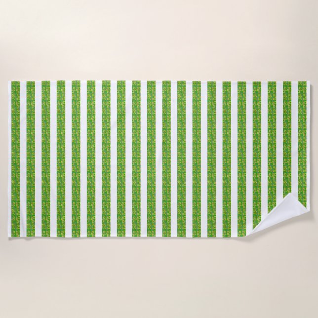 Serviette de plage géométrique verte (Devant)