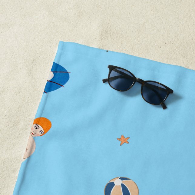 Serviette De Plage Georges Barbier Au Lido 1924 Illustration de mode (En situation)