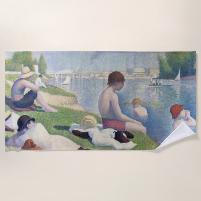 Serviette De Plage Georges Seurat - Baignades aux Asnières (Devant)