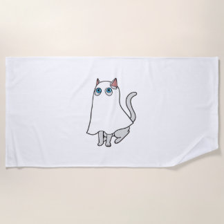 Serviette De Plage Ghost Cat Classic T-Shirt_1