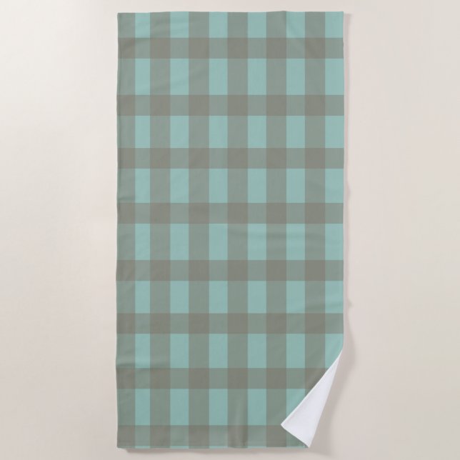 Serviette De Plage Gingham vert (Devant)