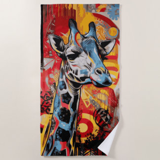 Serviette De Plage Girafe colorée Pop Art