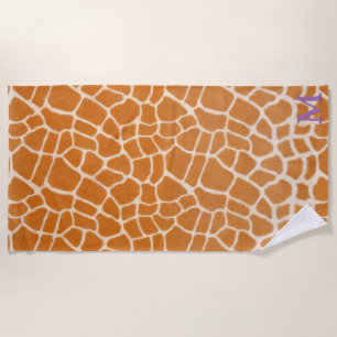 Serviette De Plage Girafe fourrure Poster de animal réaliste violet M
