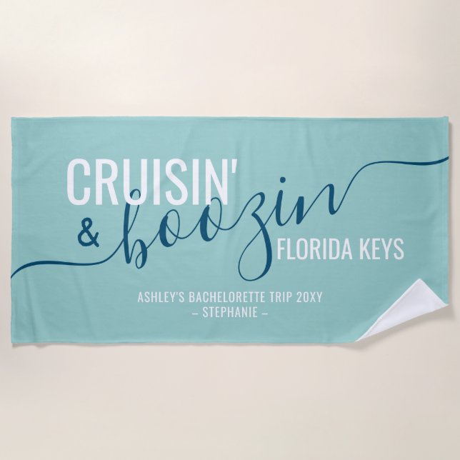 Serviette De Plage Girls Trip Cruisin Boozin Totalement Personnalisab (Devant)