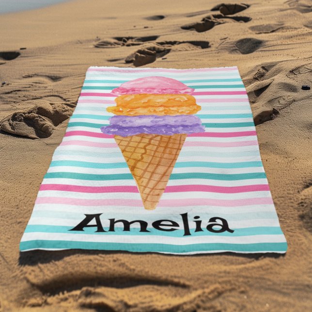 Serviette De Plage Glace à l'eau personnalisée 3 boules (Créateur téléchargé)