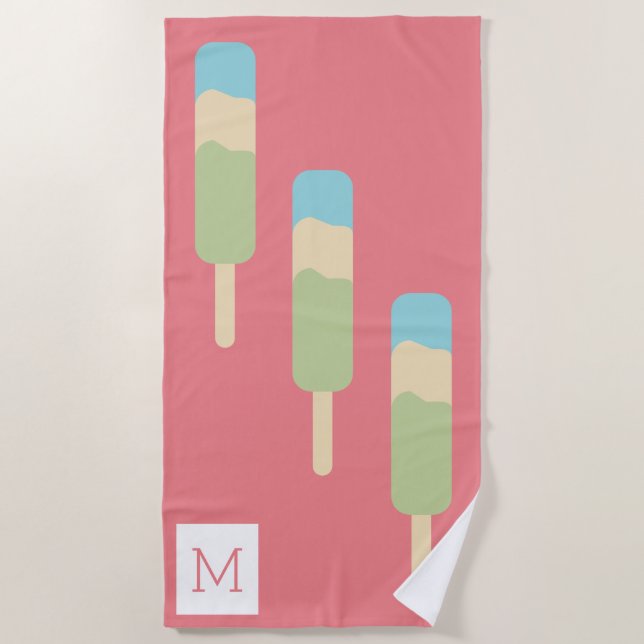 Serviette De Plage Glace à l'eau Summer Swirl (Devant)
