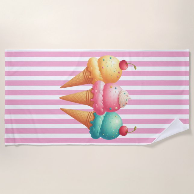 Serviette De Plage Glace colorée (Devant)