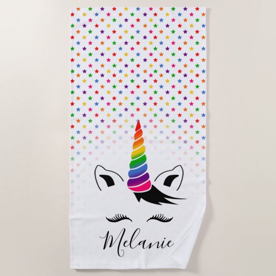 Serviette De Plage Glam Rainbow Unicorn