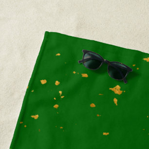 Serviette De Plage Gold Flakes sur Emerald Green