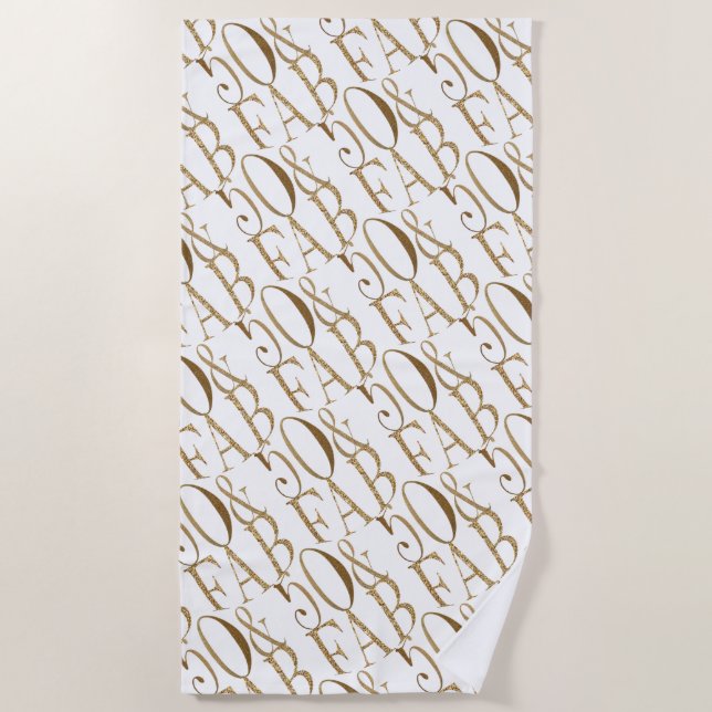 Serviette De Plage Gold Glam Glitz 50 & Fabulous Motif (Devant)