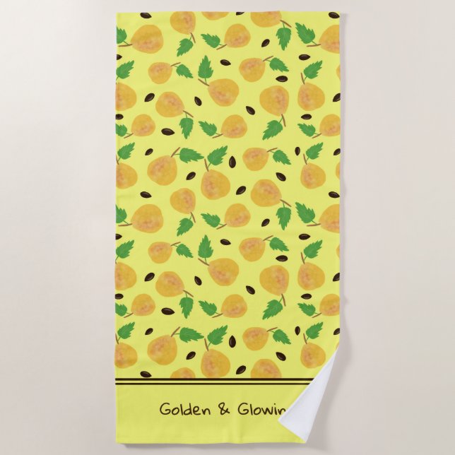 Serviette De Plage Golden Pears Collection Yellow Bright (Devant)