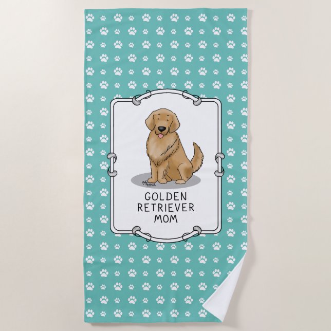Serviette De Plage Golden Retriever Maman - Chien Maman (Devant)