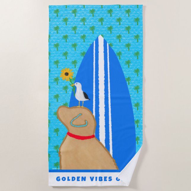 Serviette de plage Golden Vibes Only (Devant)