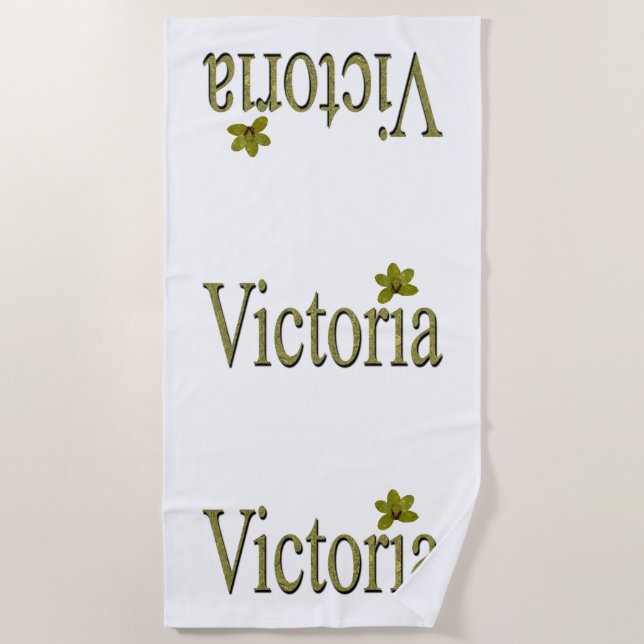 Serviette De Plage Golden Victoria Name, Beach Towel (Devant)
