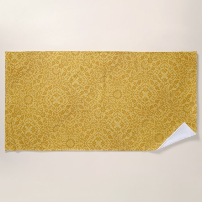 Serviette De Plage Golden Yellow William Morris Floral Beach Towne (Devant)