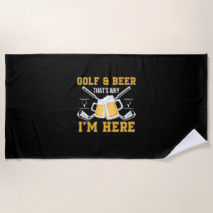 Serviette De Plage Golf et bière anniversaire buveur de bière