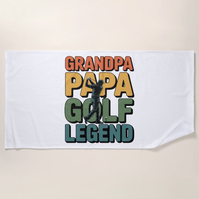 Serviette De Plage Golf Legend Grand Papa (Devant)
