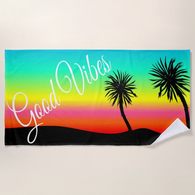 Serviette De Plage Good Vibes Tropical Summertime (Devant)