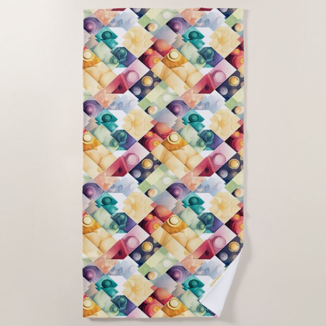 Serviette De Plage Gouttes Géométriques (Devant)