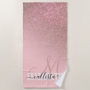 Serviette De Plage Gradient diagonal Rose Gold Blush Pink ombre