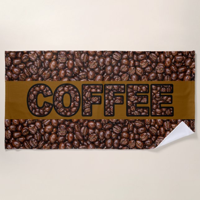 Serviette De Plage Grains de café Café (Devant)