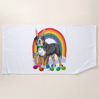 Serviette De Plage Grand Chien de montagne Suisse Oeufs de Pâques Lap
