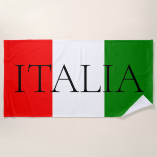 Serviette de plage grand drapeau italien ITALIA