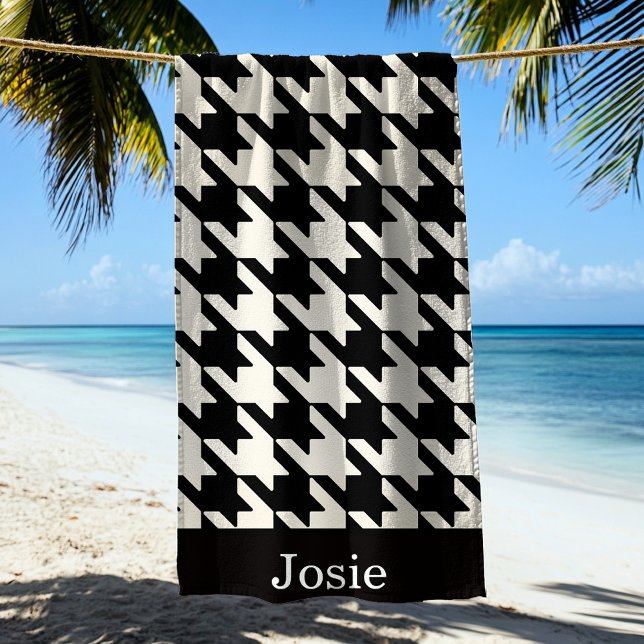 Serviette De Plage Grand pied de cheminée noir et blanc (Créateur téléchargé)