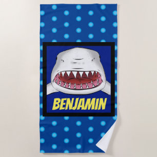 Serviette De Plage Grand requin blanc moyen dessin animé
